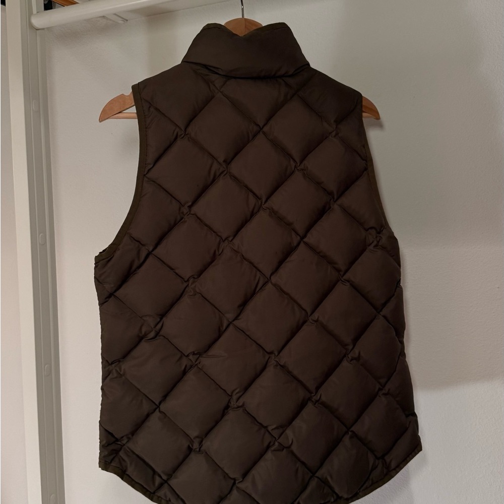 J. Crew Quilted Olive Down Vest - Picture 3 of 4